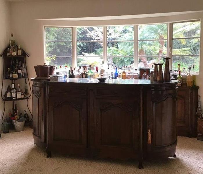 In home bar after cleaning and removal 